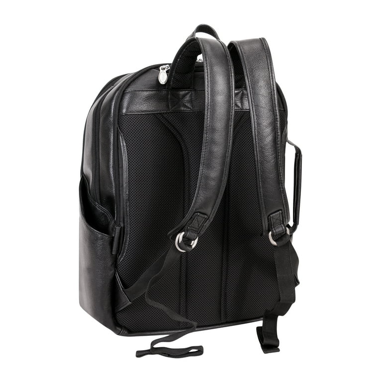 Italian Leather Triple Compartment Shopper Tote In Black