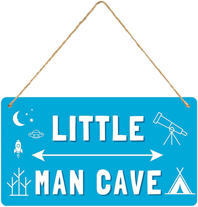 Wood Sign Little Man Cave Sign Rustic Boy Bedroom Nursery Decor Baby Boy Nursery Boys Room Decor Wood Sign for Kids 10x12 