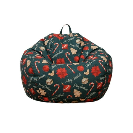 Christmas Bean Bag Cahir Covers, Soft Beanbag Cover No Filler, Stuffed Toys Clothes Storage Bag