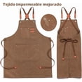 thumbnail image 3 of Mandiles Cocina Hombre, Mandil Parrillero, Mandiles Hombre Chef Delantal de Cocina con 3 Bolsillos para Uso Doméstico, Restaurante, Peluquería, 3 of 4