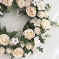 thumbnail image 3 of Peony Spring Wreath for Front Door 15.7inch Handmade Pink Floral Wreath Artificial Spring Summer Fall Winter Wreath for Door Wall Windows Deco, 3 of 10