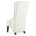 thumbnail image 3 of Mid-Century Modern High Back Faux Leather Accent Chair, Diamond Tufted Wingback Chair with Birch Wood Legs for Living Room Office Apartment, 3 of 16