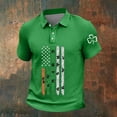 thumbnail image 1 of Ceisia Men's St. Patrick's Day Polo Shirt Collection | Shamrock American Flag Print | Casual Short Sleeve Collared Tops Gift, 1 of 5