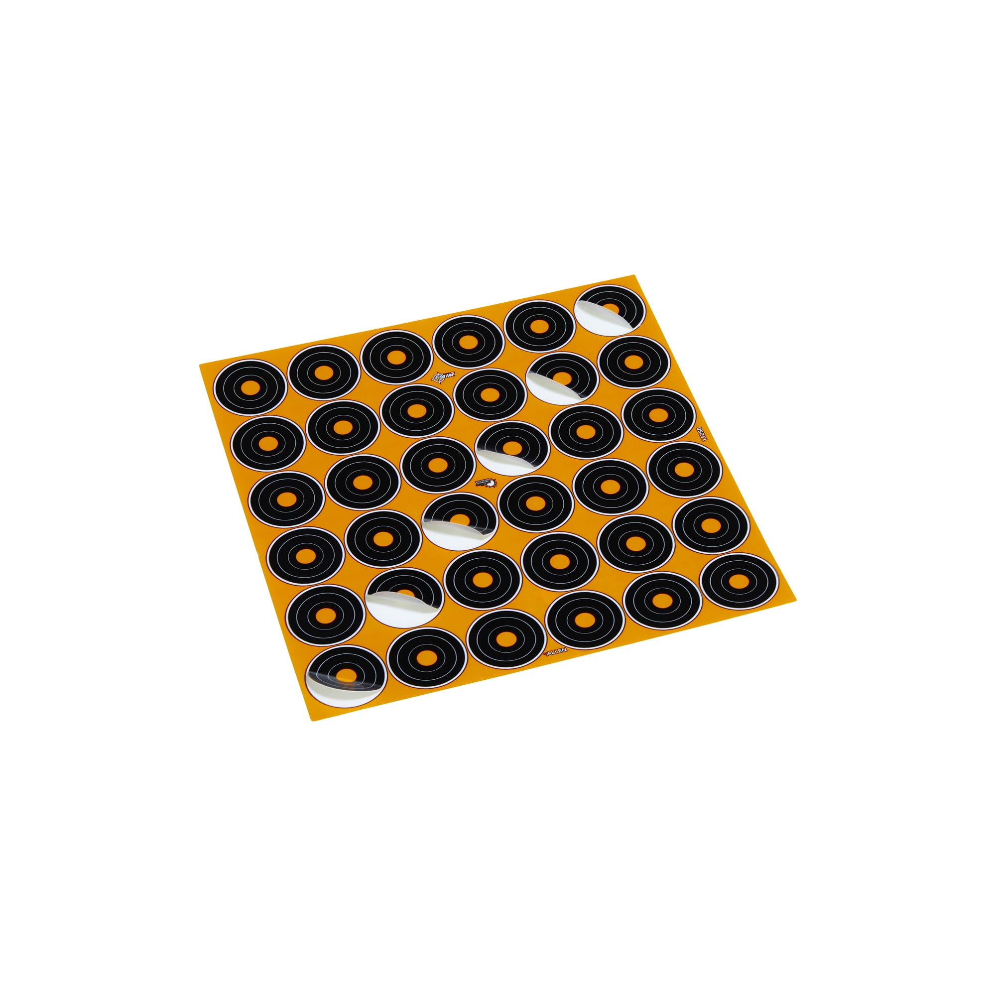 Ez Aim Adhesive Splash Reactive Paper Shooting Targets, 1 In Bullseye, 36-Targets Per Sheet, 12-Sheets, Black & Orange, 2 Pack