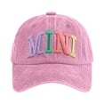 thumbnail image 2 of MINI Trucker Hat Vintage Embroidered Adjustable Baseball Cap, Two-Tone Ponytail Hat Gifts for Mothers Day Outfits Pink One Size, 2 of 3