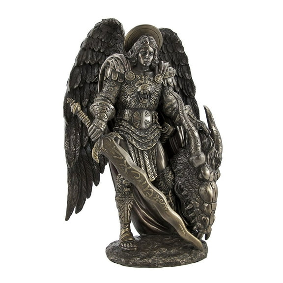 Pacific Giftware Saint Michael Slaying The Evil Dragon Mighty Warrior and Protector San Miguel Statue (10 inch)