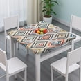 thumbnail image 3 of Washable bohemian style square tablecloth with elastic hem, designed for dining tables and card tables, 3 of 6