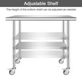 thumbnail image 6 of PRIJESSE Stainless Steel Commercial Kitchen Prep & Work Table with 4 Casters (Wheels) - 36 L x 24 W Inches, 6 of 10