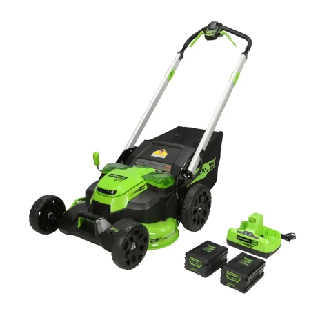 Greenworks 60V 25" Cordless Brushless Self-Propelled Mower   Two (2) 4.0Ah Batteries & Dual Port Charger
