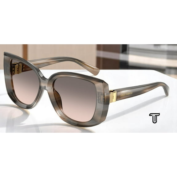 DOLCE & GABBANA DG4495 34493B Striped Grey Pink Grad Grey 56 Women's Sunglasses