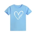 thumbnail image 2 of WREESH Family Matching T-Shirts for Men Fashion Short Sleeve T-Shirts with Playful Heart Graphic Tees for The Whole Family Light blue, 2 of 5