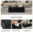 thumbnail image 4 of Faux Marble Coffee Table, Rectangle MDF Sofa Side Table for Living Room, Coffee Table Tea Table Center Table for Home, TV Table (Coffee Table - Black), 4 of 9