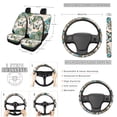thumbnail image 2 of Yuyamidu Butterfly Car Seat Covers Set of 13 Car Seat Belt Pad Cover Steering Wheel Cover Boho Flowers Trash Can Rear View Mirror Cover Cup Coasters Keychains Chapstick Holder Universal Fit, 2 of 5