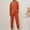 Orange, variant on ZZwxWA Lounge Sets for Women Two Piece Casual Outfits Athletic Sweatsuits Sets Plus Size Long Pant Loungewear Workout Tracksuits Solid Color Knitted Pit Striped