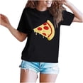 thumbnail image 3 of ZCFZJW Funny Pizza and Slice Print Matching T-Shirts for Her Him Short Sleeve Women Men Casual Round Neck Couple Shirts Loose Valentine's Tops Beach Hawaiian Blouse Black Women-M, 3 of 6