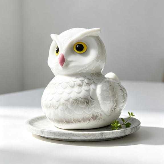Tarmeek Owl Resin Night Light Touch Control Bedside Lamp, Eye Care Waterproof Mood Light for Home Decor, Holiday Decoration for Porch Bedroom Balcony