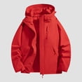 thumbnail image 2 of TANYSU Women Men Windproof Outdoor Casual Jackets Windbreaker Long Sleeve Hood Zipper Stylish Versatile For Couples Solid Color Coats Tops Holiday, 2 of 4