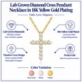 thumbnail image 4 of JeenMata Lab Grown Diamond Cross Pendant Necklace in 18K Yellow Gold Plating for Women, 4 of 9