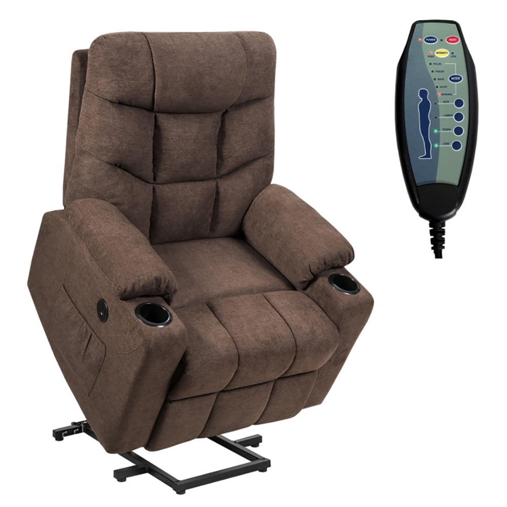 Finihen Massage Recliner Sofa, Electric Recliner Chair, Electric Power Lift Recliner Massage Sofa, for Living Room, Bedroom, Brown Finihen Massage Recliner Sofa, Electric Recliner Chair, Electric Power Lift Recliner Massage Sofa, for Living Room, Bedroom, Brown