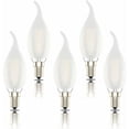 thumbnail image 1 of E14 LED Bulbs Pack of 5 E14 LED Bulbs, Frosted Flame Filament, Small Edison Screw Bulb SES C35, 4W (40W Equivalent), Warm White 2700K [Efficiency Class A+] E14 LED Bulbs, 1 of 5
