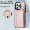 thumbnail image 2 of for iPhone 14 Plus Wallet Case with Card Holder Women Men, Flip PU Leather Kickstand Shockproof Protective Phone Cover Magnetic Clasp 360 Rotation Ring Stand for iPhone 14 Plus, Rosegold, 2 of 6