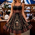 thumbnail image 2 of Ovbmpzd Bavarian Womens Summer Dresses Oktoberfest Black Midi Dirndl Plus Size Sleeveless A-Line Dresses,S, 2 of 5