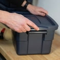 thumbnail image 3 of Open Box Rubbermaid Roughneck 3 Gal Storage Tote Container, Blue (6 Pack), 3 of 7