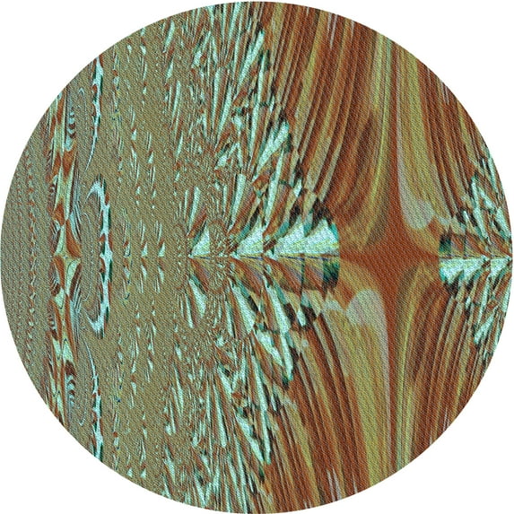 Ahgly Company Machine Washable Indoor Round Transitional Saddle Brown Area Rugs, 6' Round