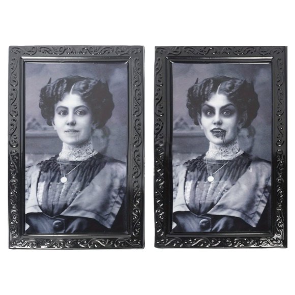 Scary Halloween Decoration,Indoor Home Wall Decor 3D Changing Moving Picture Frame For Halloween House Decor