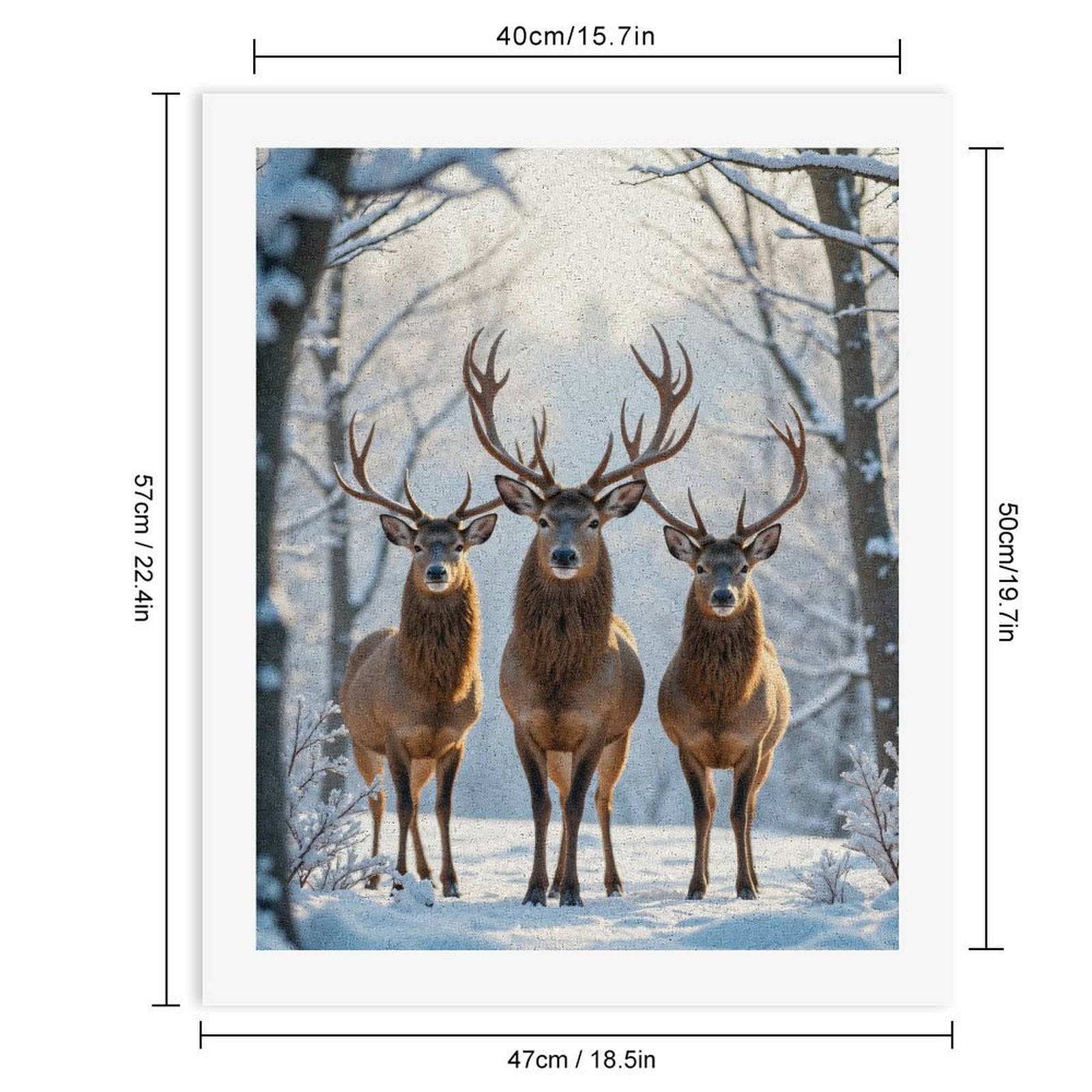 Paint by Numbers Kit for Adults, Deer Trio Snowy Forest Scene Paint by Numbers, Easy Paint by Numbers Kit for Adults Beginner, DIY Adult Paint by Number Kits on Canvas, Home Decor