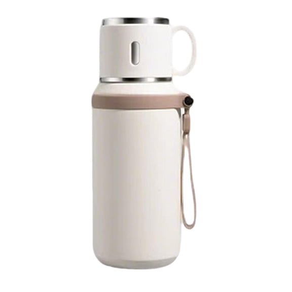 USUERY Portable Vacuum Insulated Bottle 2 In 1 Design With Drinking Cup Double Layer Stainless Steel Thermos For Hot Cold Drinks Home
