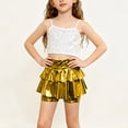 thumbnail image 2 of Gubotare Girls Dance Shorts Girls Summer Casual Shorts Loose Straight Leg Unisex Baggy Casuals Shorts Size 8-9 (Gold,8-9 Years), 2 of 8