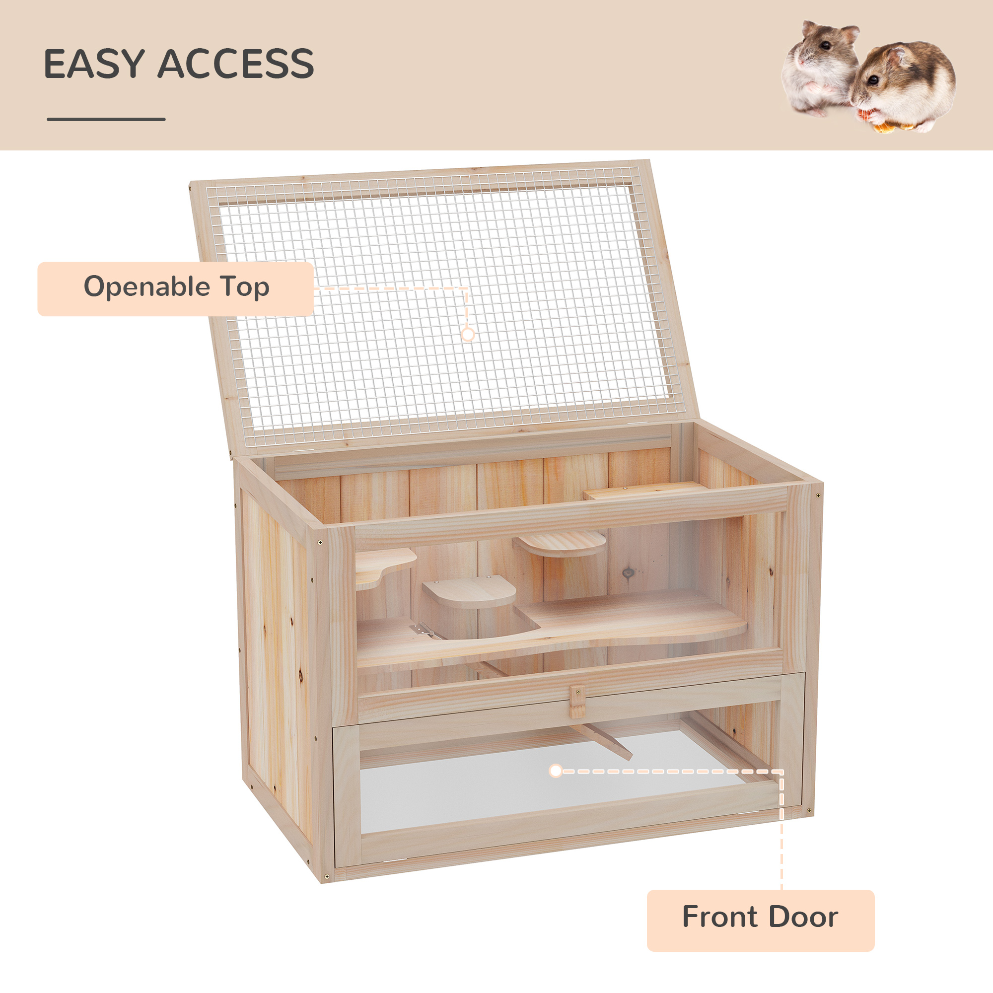 pawhut wooden hamster cage