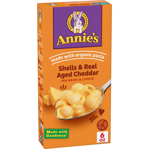 Annie's Shells & Aged Cheddar Macaroni and Cheese, Mac and Cheese, 6 oz