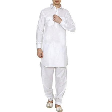 

Royal Kurta Men s Linen Pathani Suit White