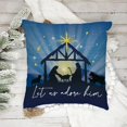 thumbnail image 6 of Christmas O Holy Night Decorative Throw Pillow Covers 18x18 Set of 4, Religious Xmas Jesus Nativity Navy Blue Outdoor Pillowcase, Rejoice in The Lord Winter Holiday Cushion Case Home Decor, 6 of 6