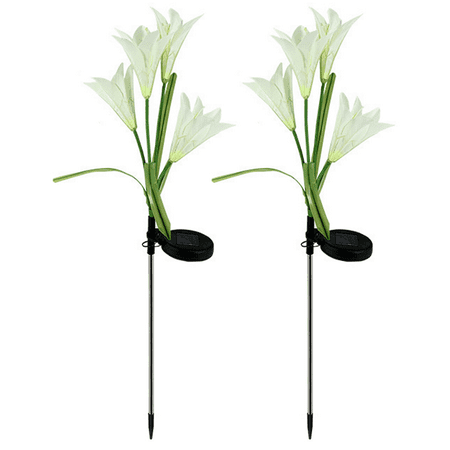 

Outdoor Solar Stake Lights Upgraded Waterproof Solar Garden Lily Lights Multi-Colors Changing LED Decorative Lights for Garden Patio Backyard