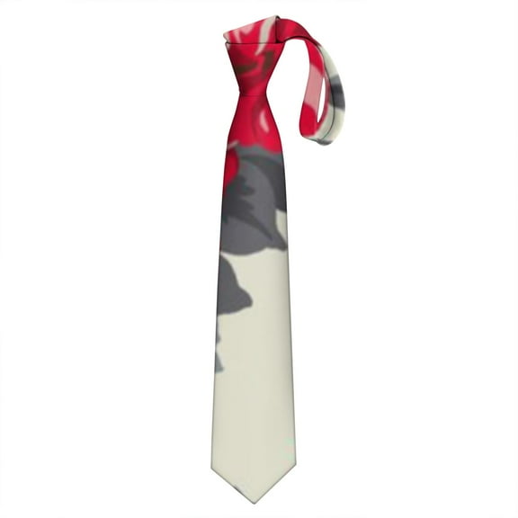 Vintage Small Floral Tie - Retro Botanical Print Men's Formal Wedding Necktie