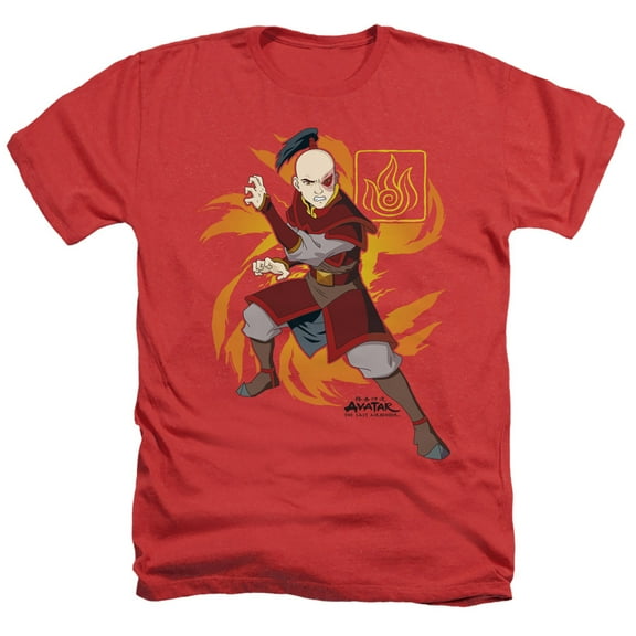 Avatar The Last Airbender Zuko Flame Burst Unisex Adult Heather T Shirt