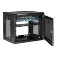 thumbnail image 4 of StarTech.com 2 Post 9U 19" Wall Mount Network Cabinet, Adjustable Depth 6-15" Locking IT Switch Depth Enclosure, Vented Computer/Electronics Equipment Data Rack w/ Shelf + Hook & Loop Tape - 19 Inch Wall Cabinet (RK9WALM) - Rack enclosure cabinet - wall mountable - black - 9U, 4 of 7