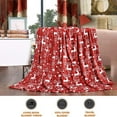 thumbnail image 4 of Christmas Blanket, Holiday Throw Blanket, Reindeer Snowman Christmas Decorative Blanket, Soft Breathable Warm Comfortable Polyester Blanket for Sofa Bedroom, 70x100cm, Red, 4 of 6
