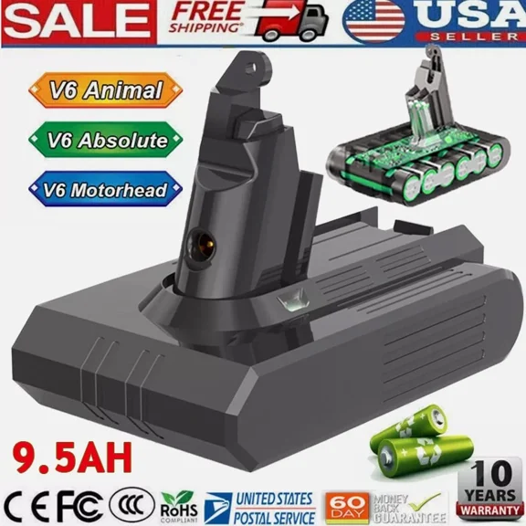 Battery 21.6V Replace For Dyson 9.5Ah SV03 SV04 SV09 DC58 DC59 Handheld Animal
