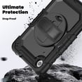 thumbnail image 3 of Case for Lenovo Tab M8 (HD/FHD/Smart) 2019/2021 3rd/2nd Gen with Screen Protector, 360 Degree Rotating Kickstand Hand Strap Heavy Duty Shockproof Cover with Shoulder Strap, Black, 3 of 7
