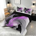 thumbnail image 3 of Manfei Purple Black and Gray Queen Comforter Set, Modern Abstract Artwork, Black Reversible 3pcs, 1 Comforter and 2 Pillowcases, 3 of 6