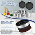 thumbnail image 2 of Vesteel 10 Pcs Stainless Steel Pots and Pans Sets, Kitchen Cookware Set of 6, Induction Cooking Pot & Saucepans with Lids, Nonstick Frying Pans & Saute Pan, 2 of 9
