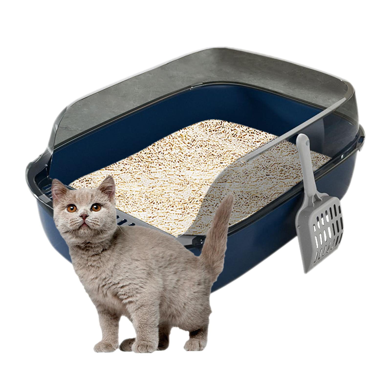 Cat , Cat Toilet, Large Cat Bedpan Stain Resistant, Easy to Clean, Semi Enclosed Scatter Kitty Litter Open Top Kitty