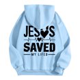 thumbnail image 3 of Women's Casual Crew Neck God Letter Hoodie, 3 of 4