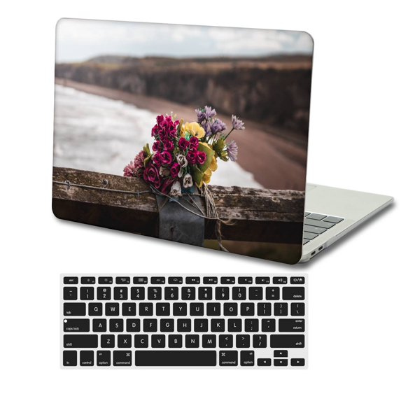 KSK KAISHEK Hard Case Cover Only Compatible 2016 - 2019 Rel. Newest MacBook Pro 15 inchs with Retina Display Touch Bar + Black Keyboard Cover Model: A1990 A1707 Flower 1836