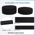 thumbnail image 2 of 1bag 5 Yards 2 styles Flat Nylon Non-Slip Elastic Band Silicone Gripper Tape for Garment Sewing Accessories Black 25~38mm 2.5 yards/style, 2 of 5