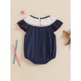 thumbnail image 6 of 4th Of July Baby Girl Outfit Newborn Smocked Bubble Romper Infant USA Flag Bodysuit Top Summer Patriotic Clothes, 6 of 9